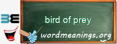 WordMeaning blackboard for bird of prey